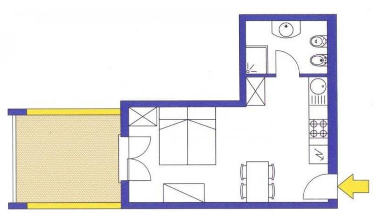 Aparthotel ASHANTI: A2 Nord - Planimetrie 3 (Beispiel)