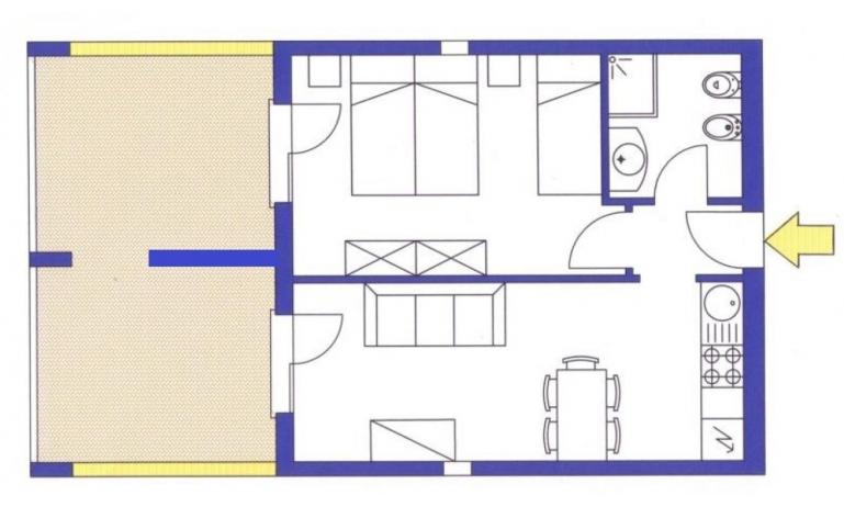 aparthotel ASHANTI: B4 Nord - planimetria 2 (esempio)