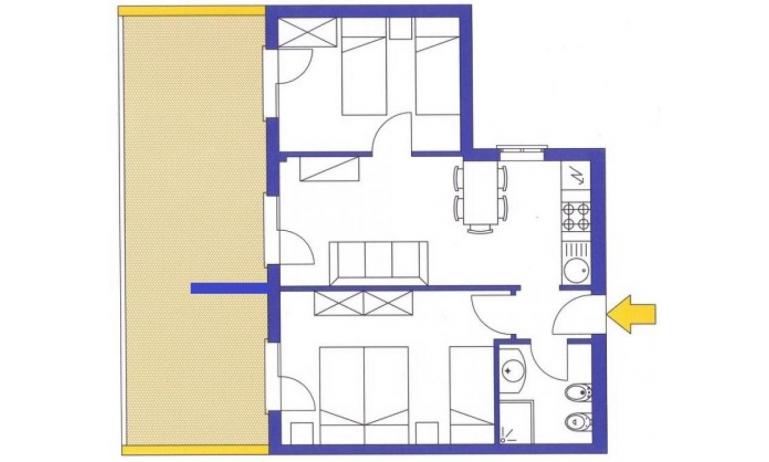 Aparthotel ASHANTI: C6 Nord - Planimetrie 2 (Beispiel)