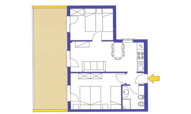 aparthotel ASHANTI: C6 Sud - planimetria 1 (esempio)